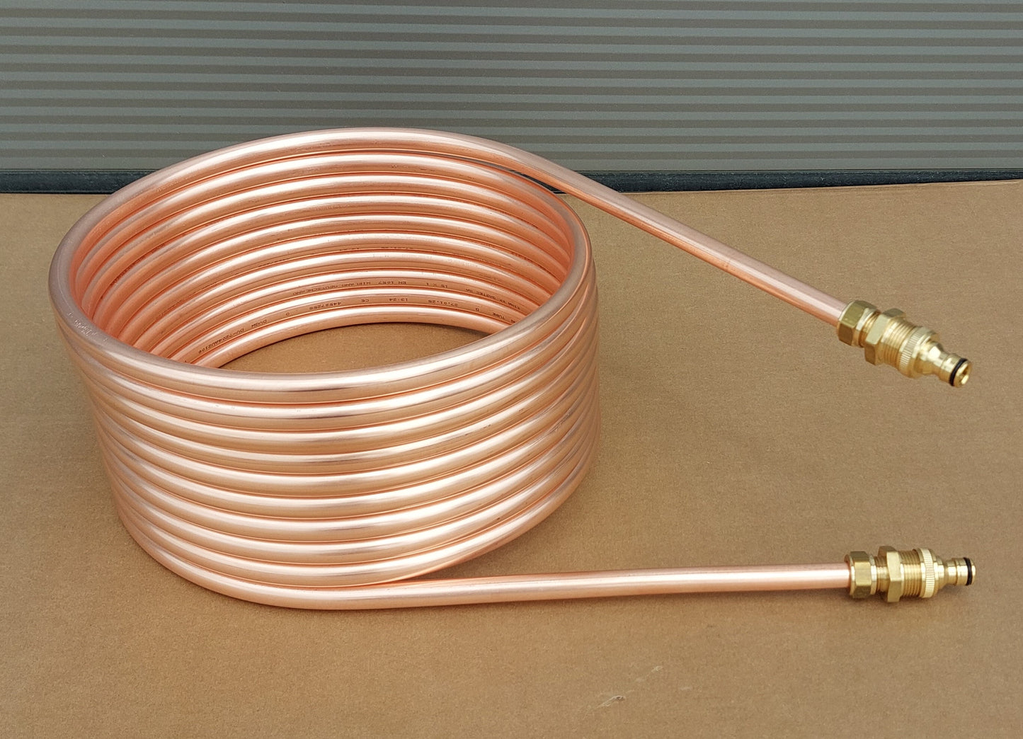 Spirale Poolheizung Kupferrohr 15x1mm mit Außendurchmesser von ca. 31cm aus 5m-25m mit GARDENA Anschluss