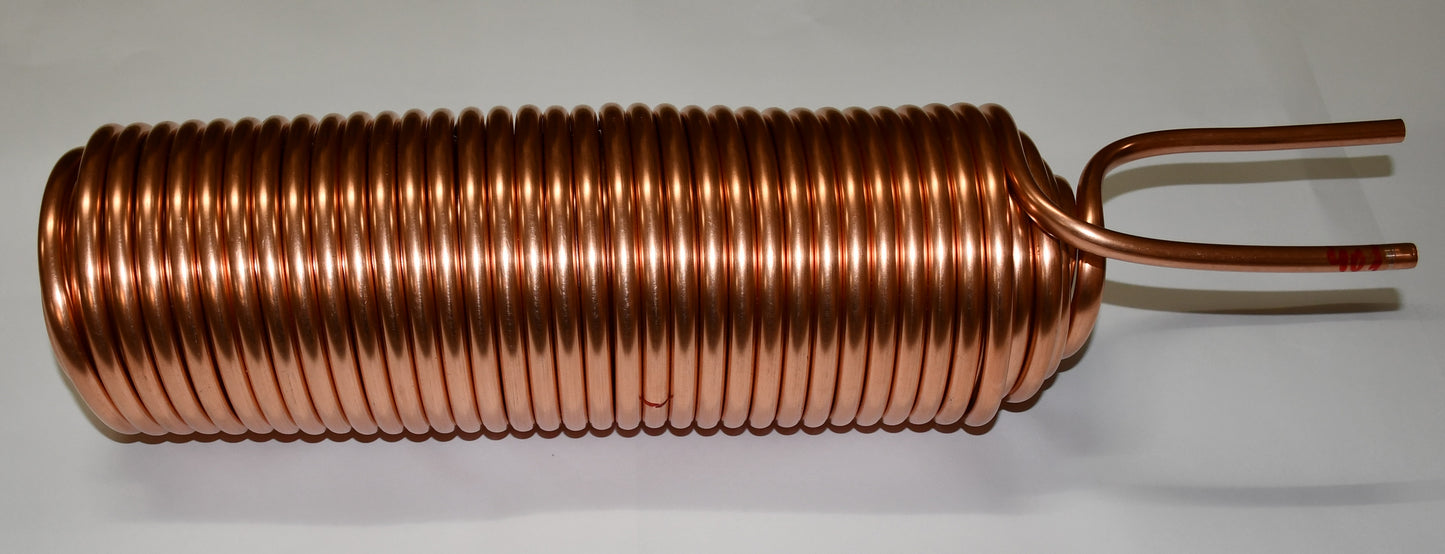 4-fach Spirale Wärmetauscher Kupferrohr 10x1mm aus 40m mit Außen-Ø ca.130mm