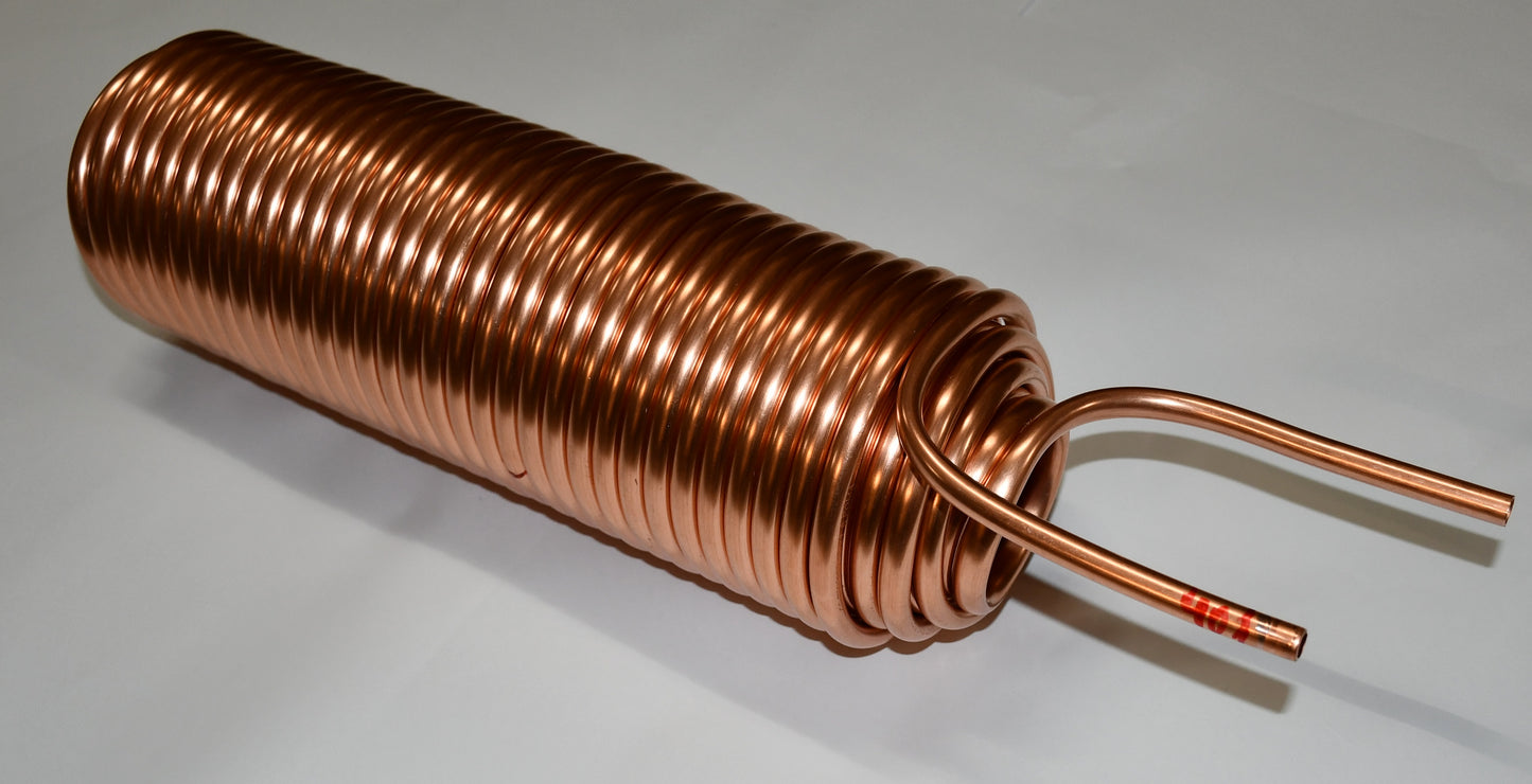 4-fach Spirale Wärmetauscher Kupferrohr 10x1mm aus 40m mit Außen-Ø ca.130mm