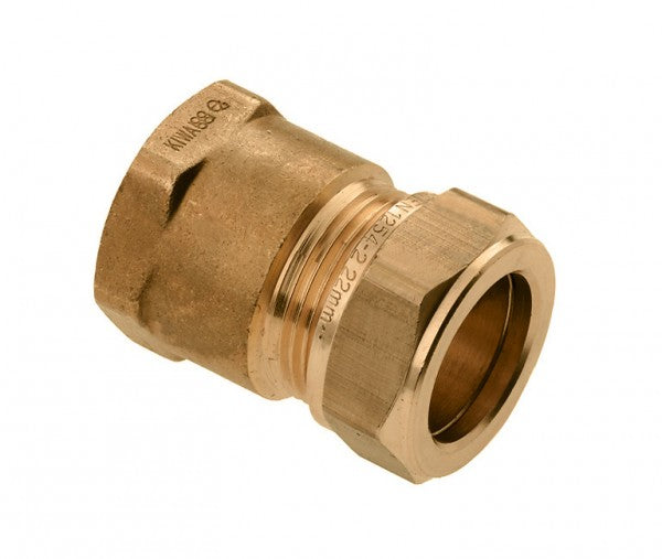 82748 12x1mm Klemmverschraubung aus Messing für Kupferrohr 12x1mm mit Innengewinde IG 1/2", Quetschverbindung