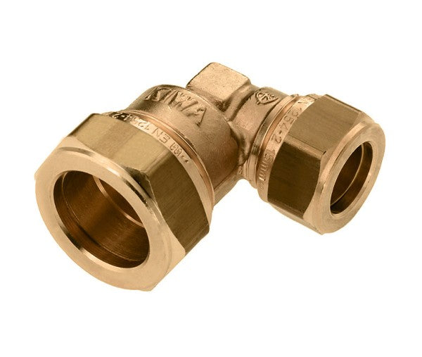 82463 Klemmverschraubung aus Messing als REDUZIERER für Kupferrohr 15x1mm auf 12x1mm 15x12mm, Quetschverbindung