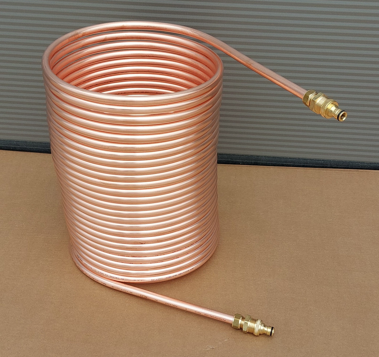 Spirale Poolheizung Kupferrohr 15x1mm mit Außendurchmesser von ca. 31cm aus 5m-25m mit GARDENA Anschluss