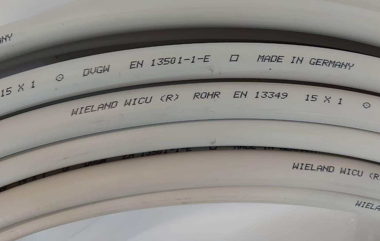15x1mm WICU (R) Wieland Kupferrohr WEICH Ring 15x1mm UMMANTELT als 5m 10m 15m 20m 25m DIN EN13349