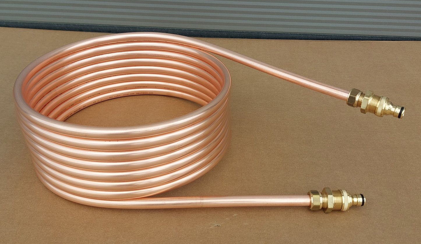 Spirale Poolheizung Kupferrohr 15x1mm mit Außendurchmesser von ca. 31cm aus 5m-25m mit GARDENA Anschluss