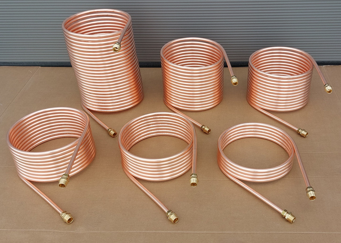 Spirale Poolheizung Kupferrohr 15x1mm mit Außendurchmesser von ca. 255mm aus 5m-15m mit 1/2 oder 3/4" AG Anschluss