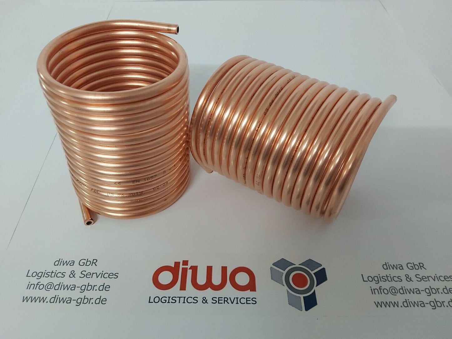 Spirale aus 5 Meter Kupferrohr 12x1mm für OFENROHR 110mm mit Innendurchmesser ca. 114mm