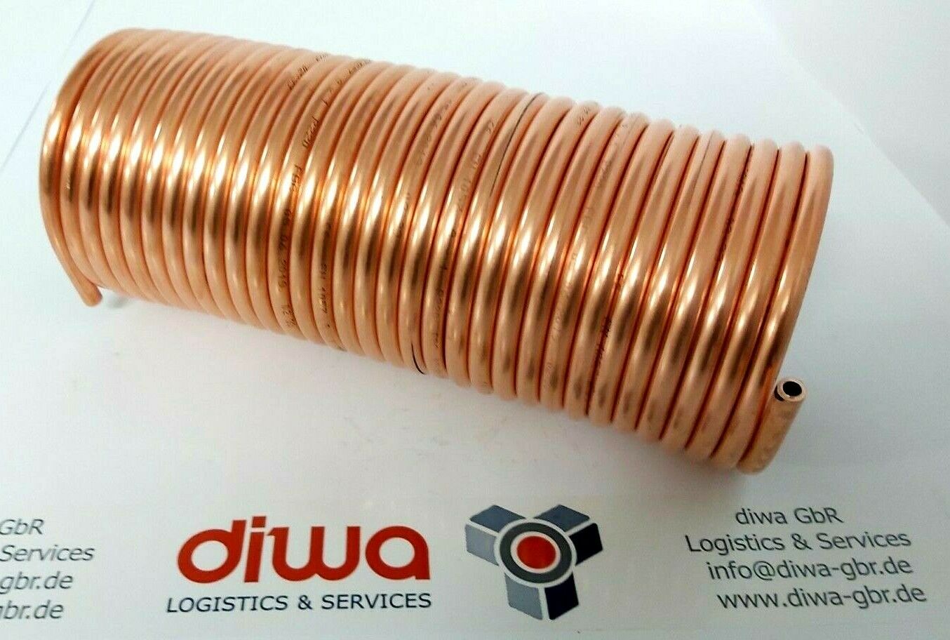 Spirale aus 10m Kupferrohr 10x1mm mit einem Innendurchmesser von ca. 80mm