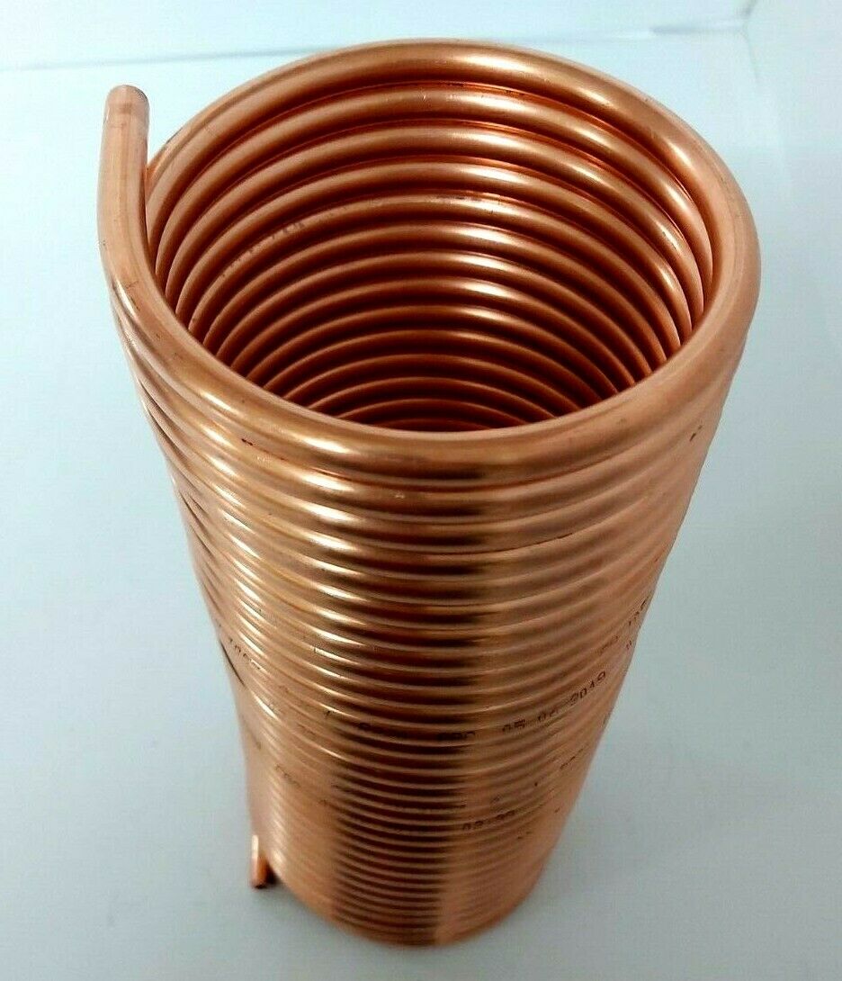 Spirale aus 10m Kupferrohr 10x1mm mit einem Innendurchmesser von ca. 80mm