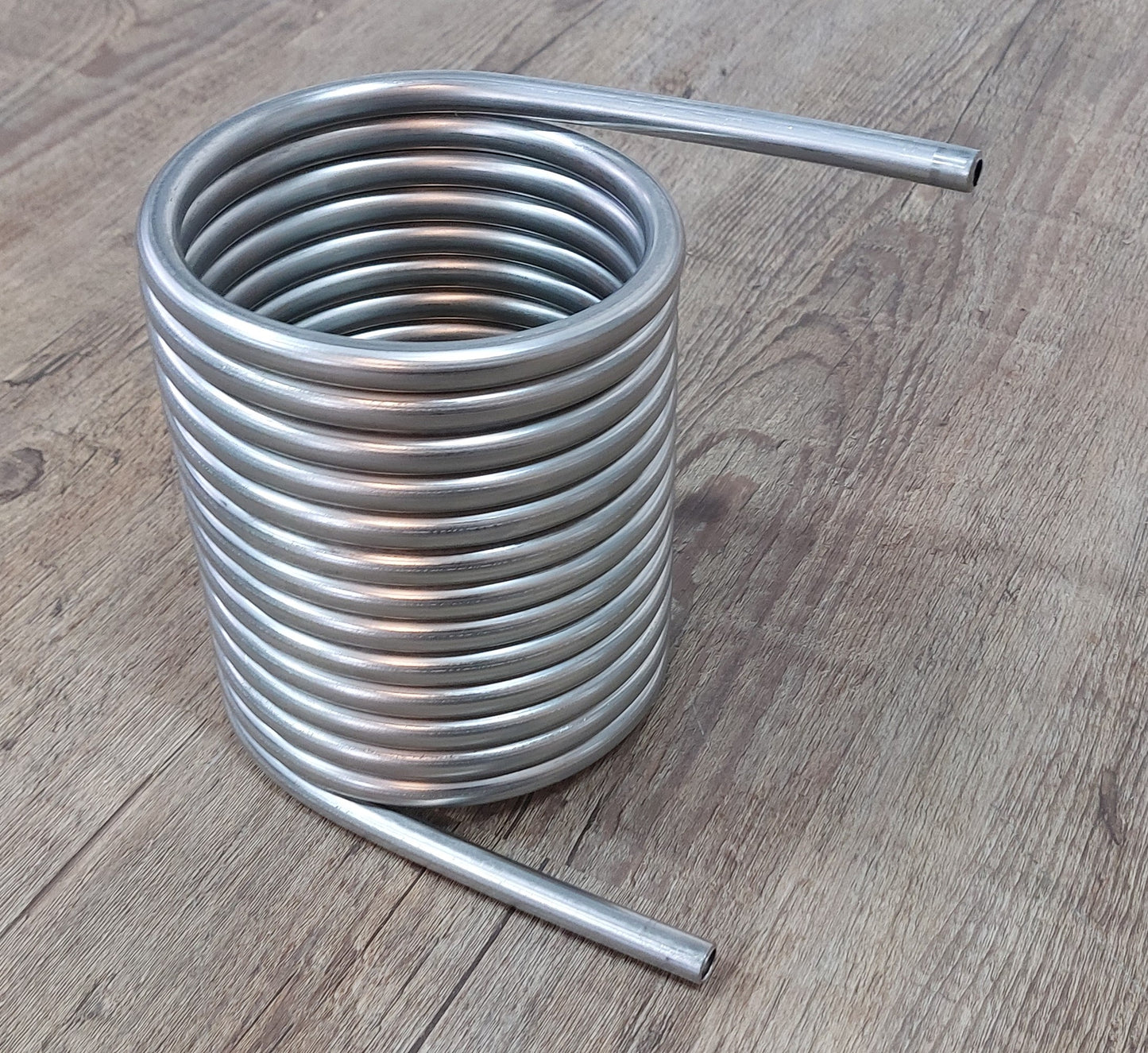 Spirale aus 2,5m, 5m, 7,5m Edelstahlrohr 10x1mm AISI 316L EN 1.4404 mit Innend. ca. 104mm