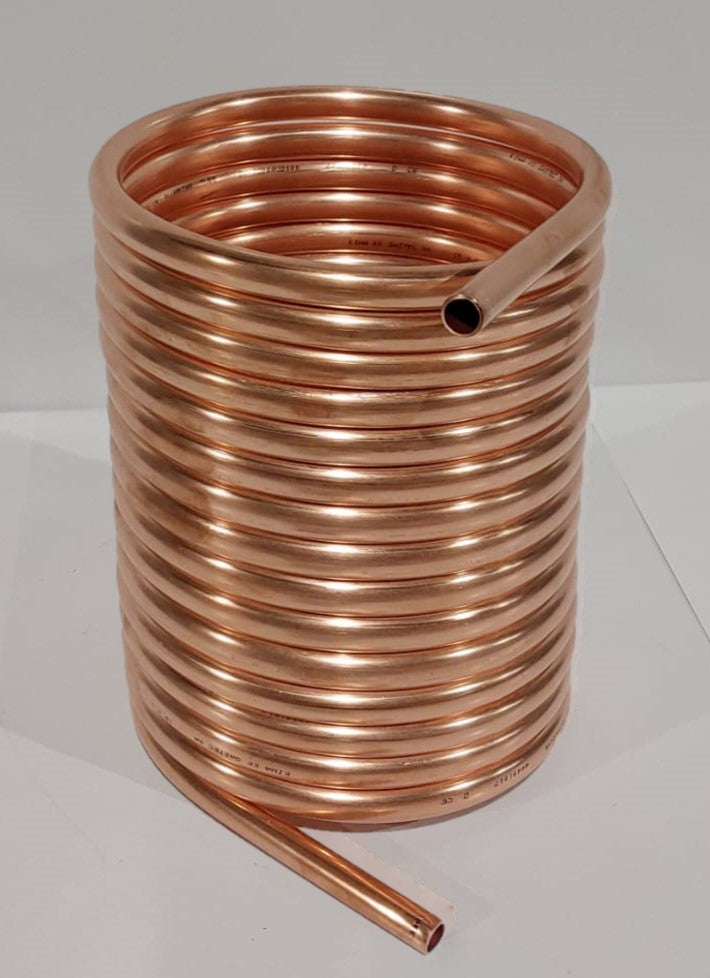 Spirale Kupferrohr 15x1mm für OFENROHR 180mm mit Innendurchm. ca. 184mm 5m-20m