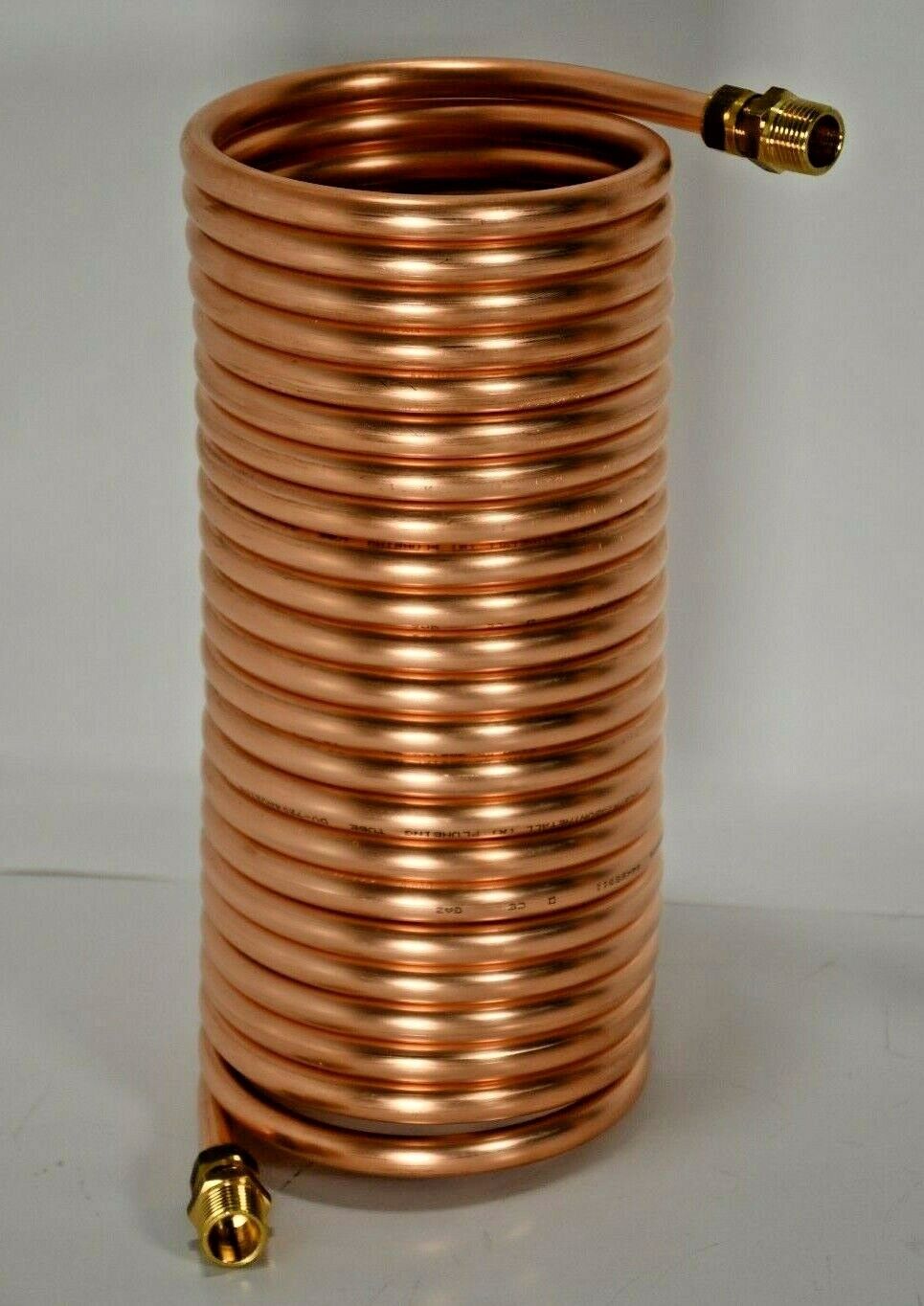 Spirale aus 10 Meter Kupferrohr 12x1mm für OFENROHR 110mm mit Innendurchmesser ca. 114mm und 1/2" An
