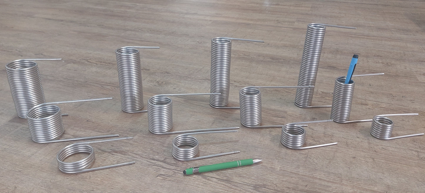 Spirale aus 1m - 5m Edelstahlrohr 4x0,5mm AISI 304 EN 1.4301 Verschiedene Durchmesser