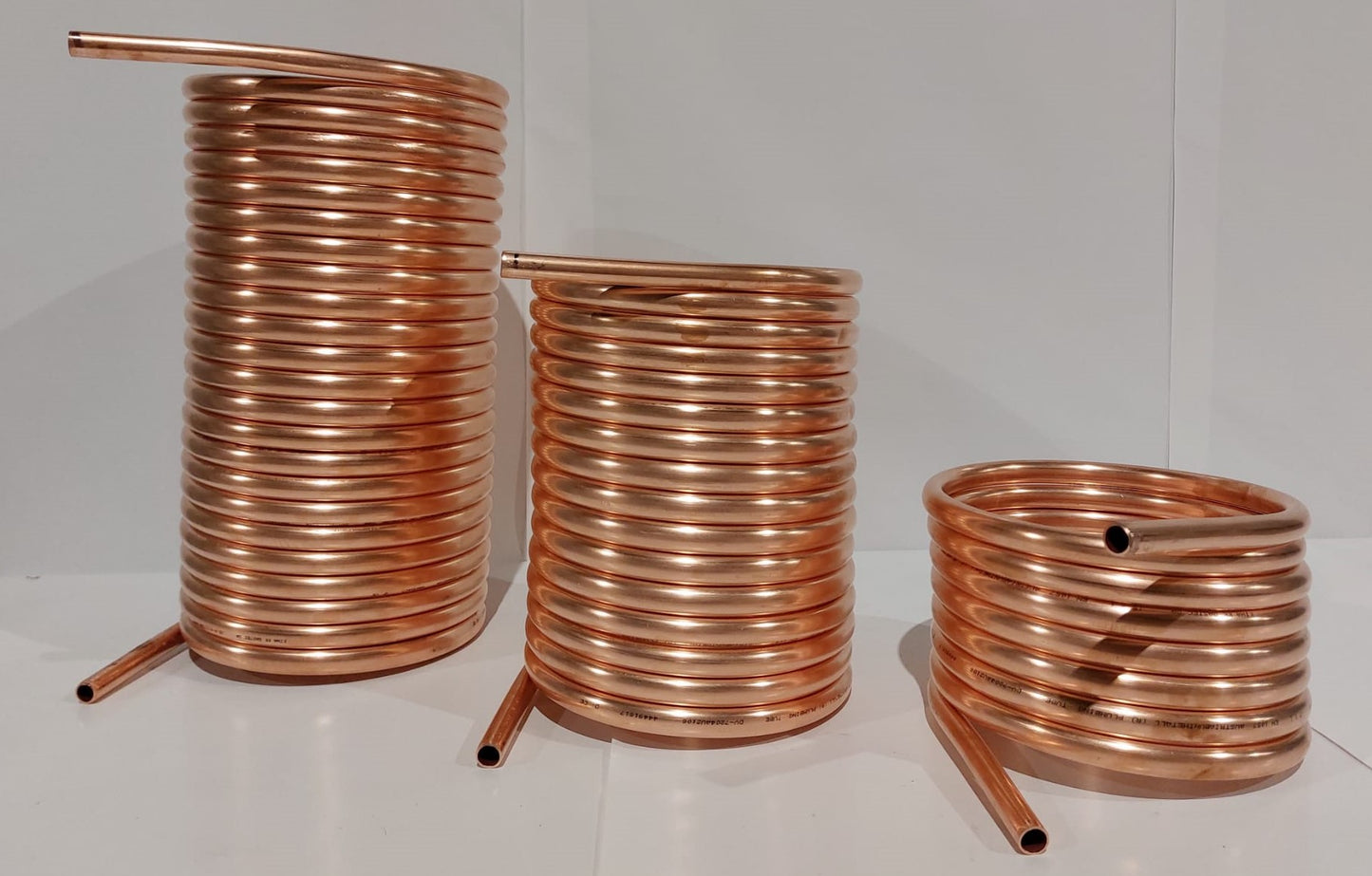 Spirale Kupferrohr 15x1mm für OFENROHR 180mm mit Innendurchm. ca. 184mm 5m-20m