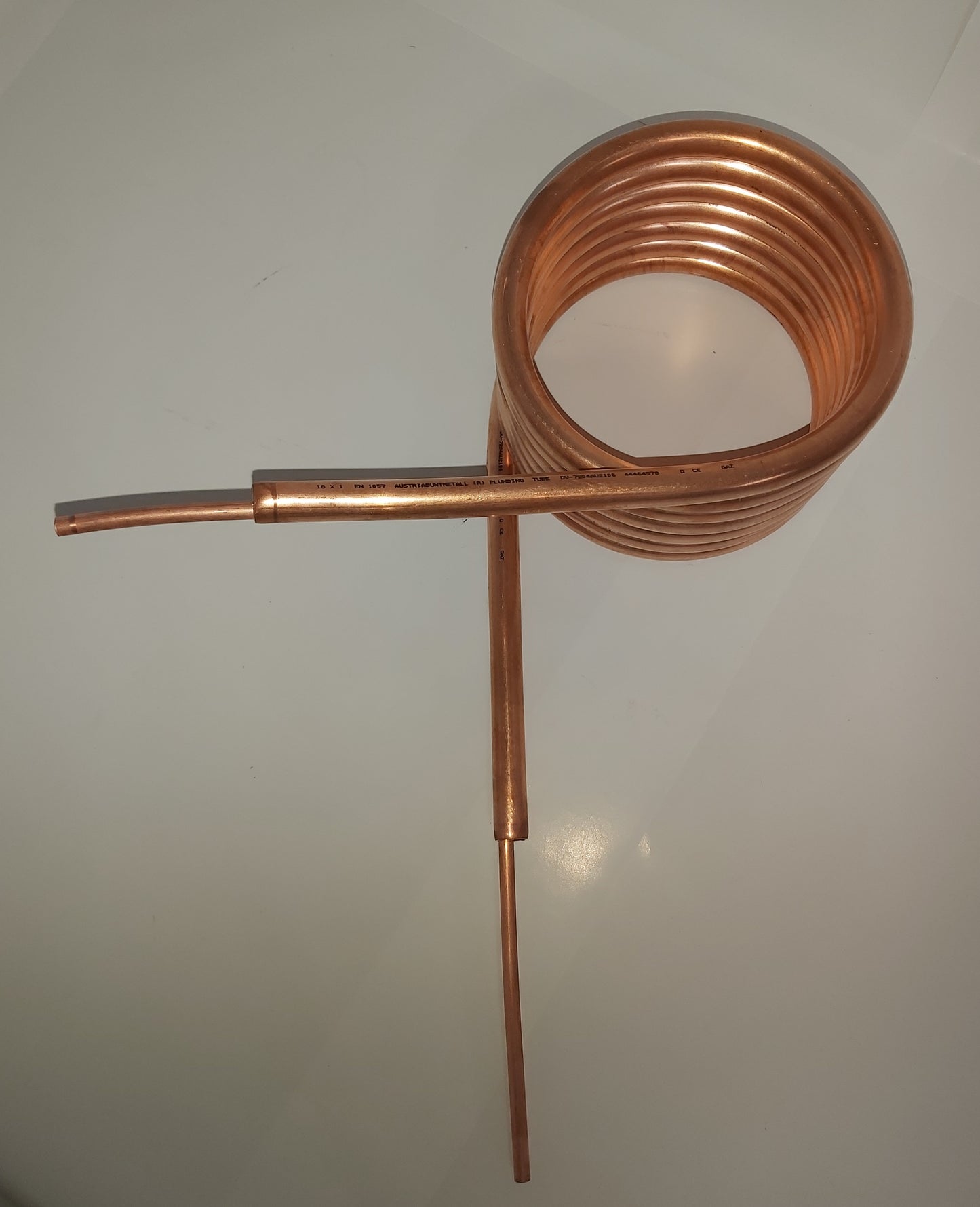 Spirale Rohr-IN-Rohr Kupferrohr 18x1mm mit innenliegendem Kupferrohr 8x1 mit Außendurchm. ca. 198mm