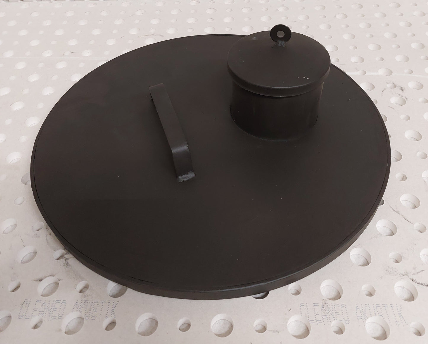 DECKEL 40cm mit RAUCHROHR 100cm für die Poolheizung mit Feuertonne 40cm