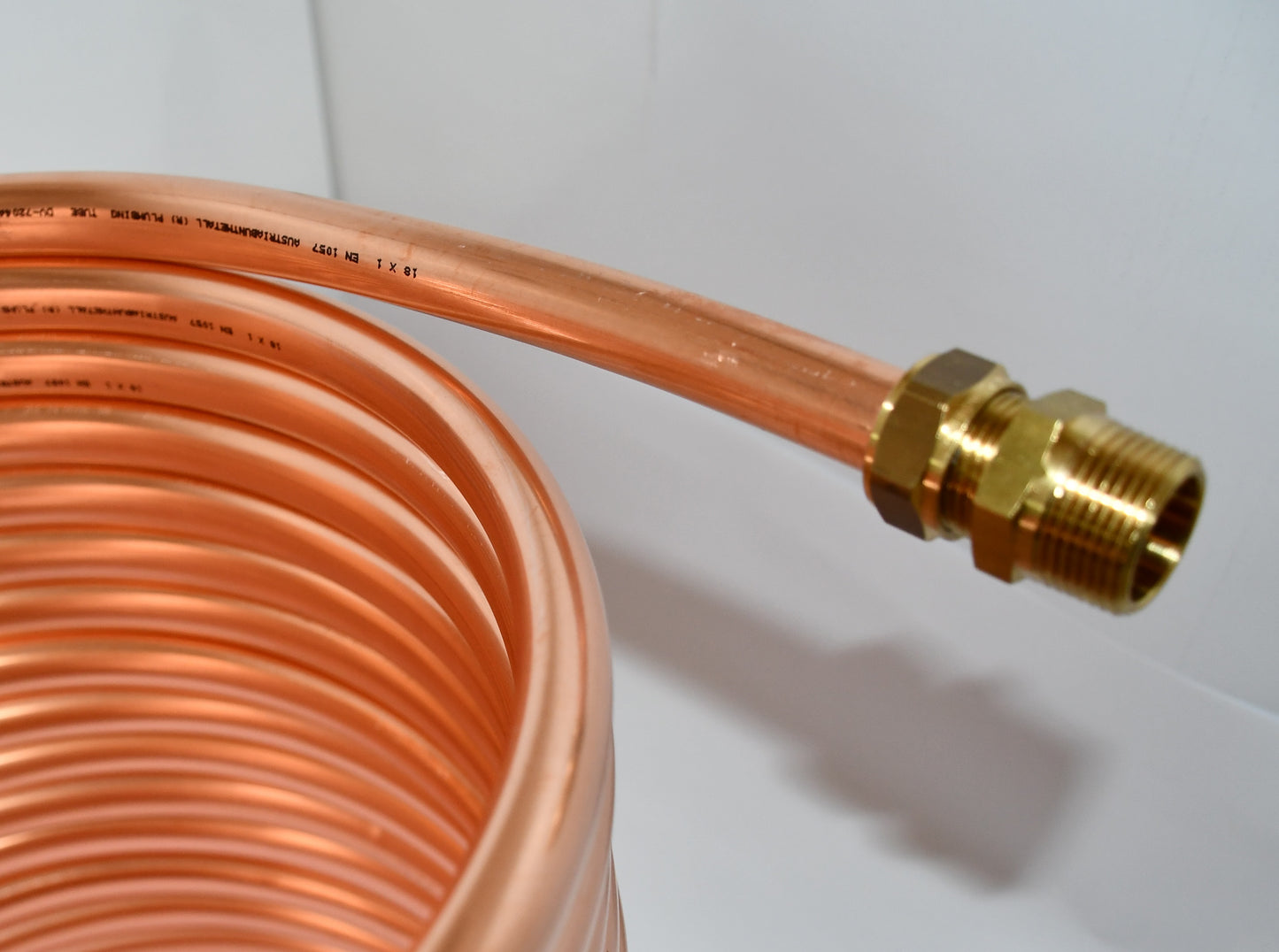 Poolheizung Spirale Kupferrohr 15x1mm mit Außendurchmesser von ca. 31cm aus 5m, 10m, 15m, 20m mit 3/4 AG Anschluss