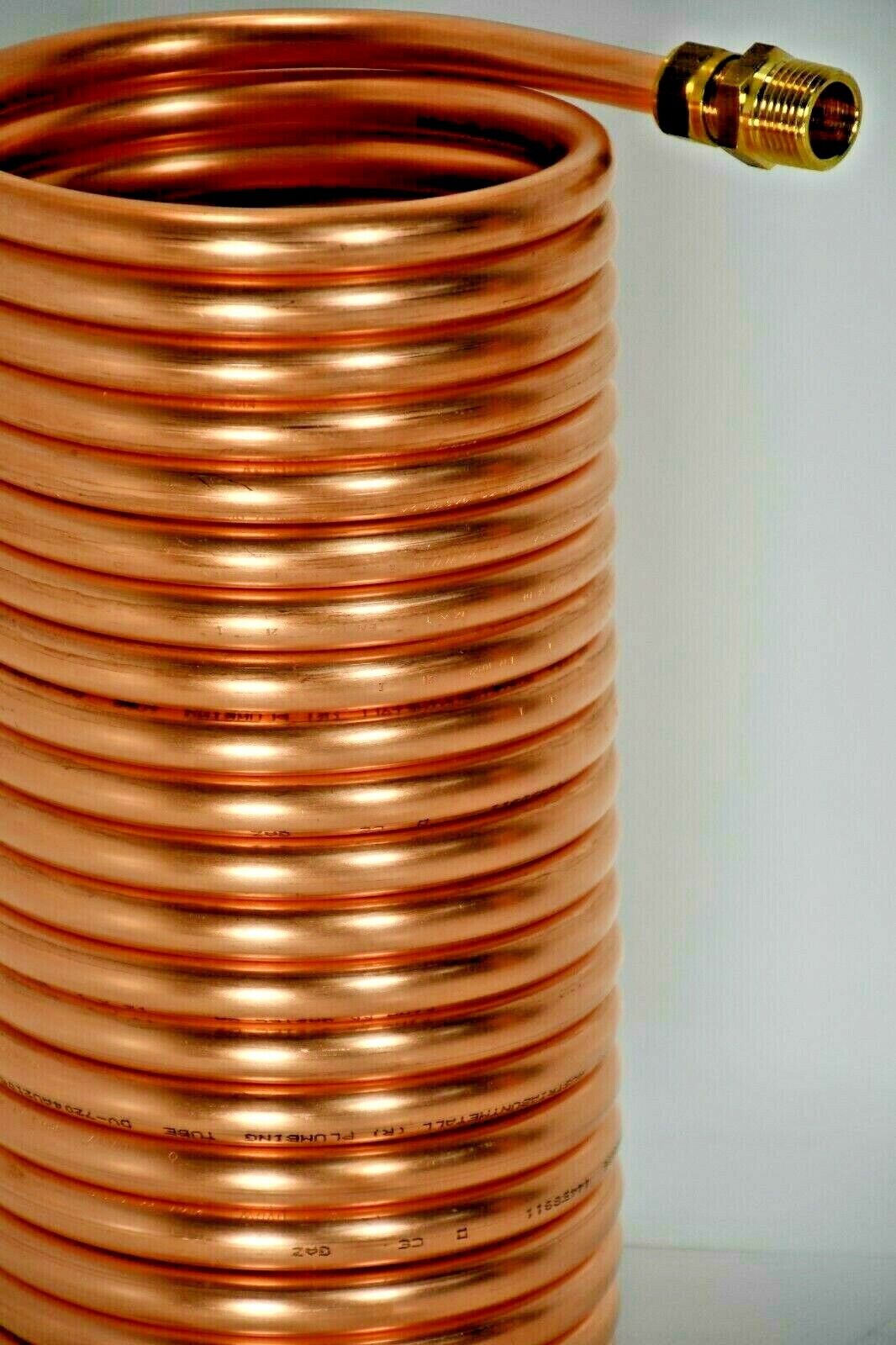 Spirale aus 10 Meter Kupferrohr 12x1mm für OFENROHR 110mm mit Innendurchmesser ca. 114mm und 1/2" An