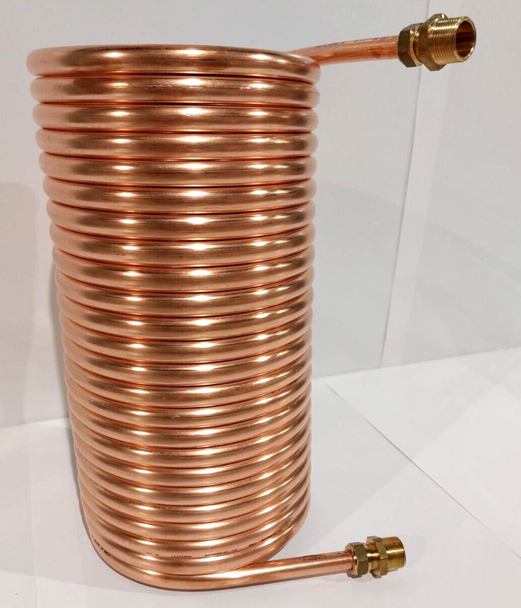 Spirale aus 15 Meter Kupferrohr 15x1mm für OFENROHR 180mm mit Innendurchmesser ca. 184mm und 1/2" An