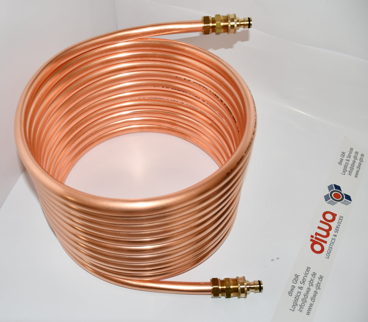 Spirale aus Kupferrohr 18x1mm aus 10m mit Außendurchmesser ca. 31cm Poolheizung mit ANSCHLUSS GARDEN