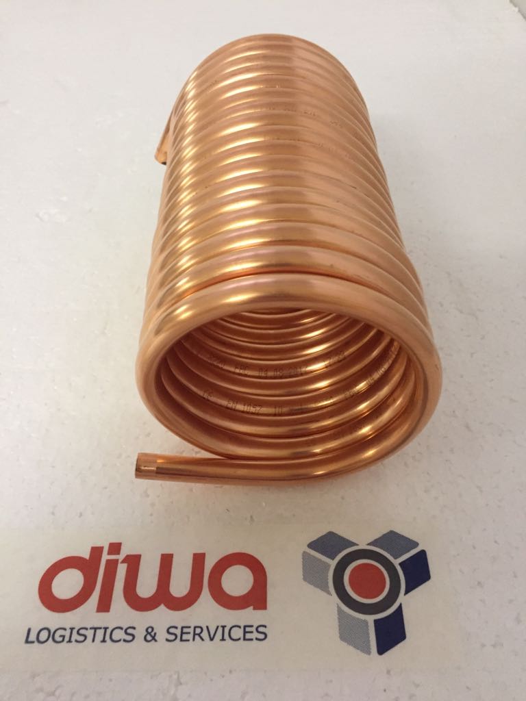 Spirale aus Kupferrohr 12x1mm weich aus 10m mit Ø ca. 13cm (Kupferrohrspirale)