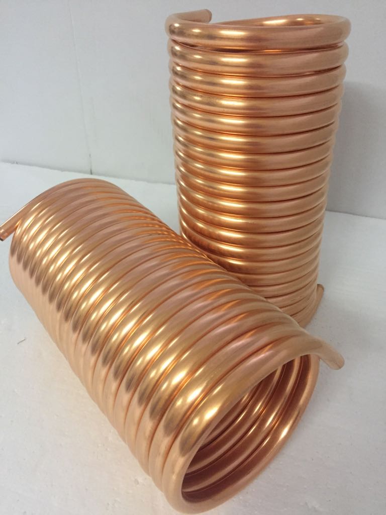 Spirale aus Kupferrohr 12x1mm für OFENROHR 120mm aus 10m mit Innen-Ø ca.124mm