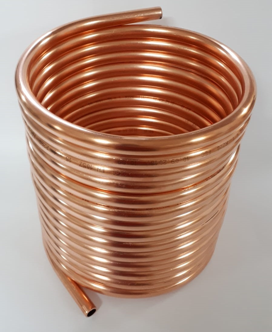 Spirale aus 10m Kupferrohr 15x1mm weich mit Außendurchmesser ca. 21cm (Kupferrohrspirale)