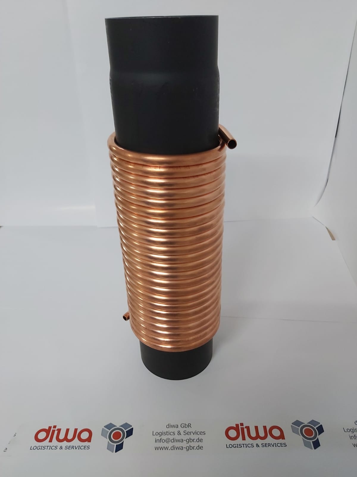 Spirale aus Kupferrohr 15x1mm für OFENROHR 150mm aus 10m mit Innendurchmesser ca.154mm