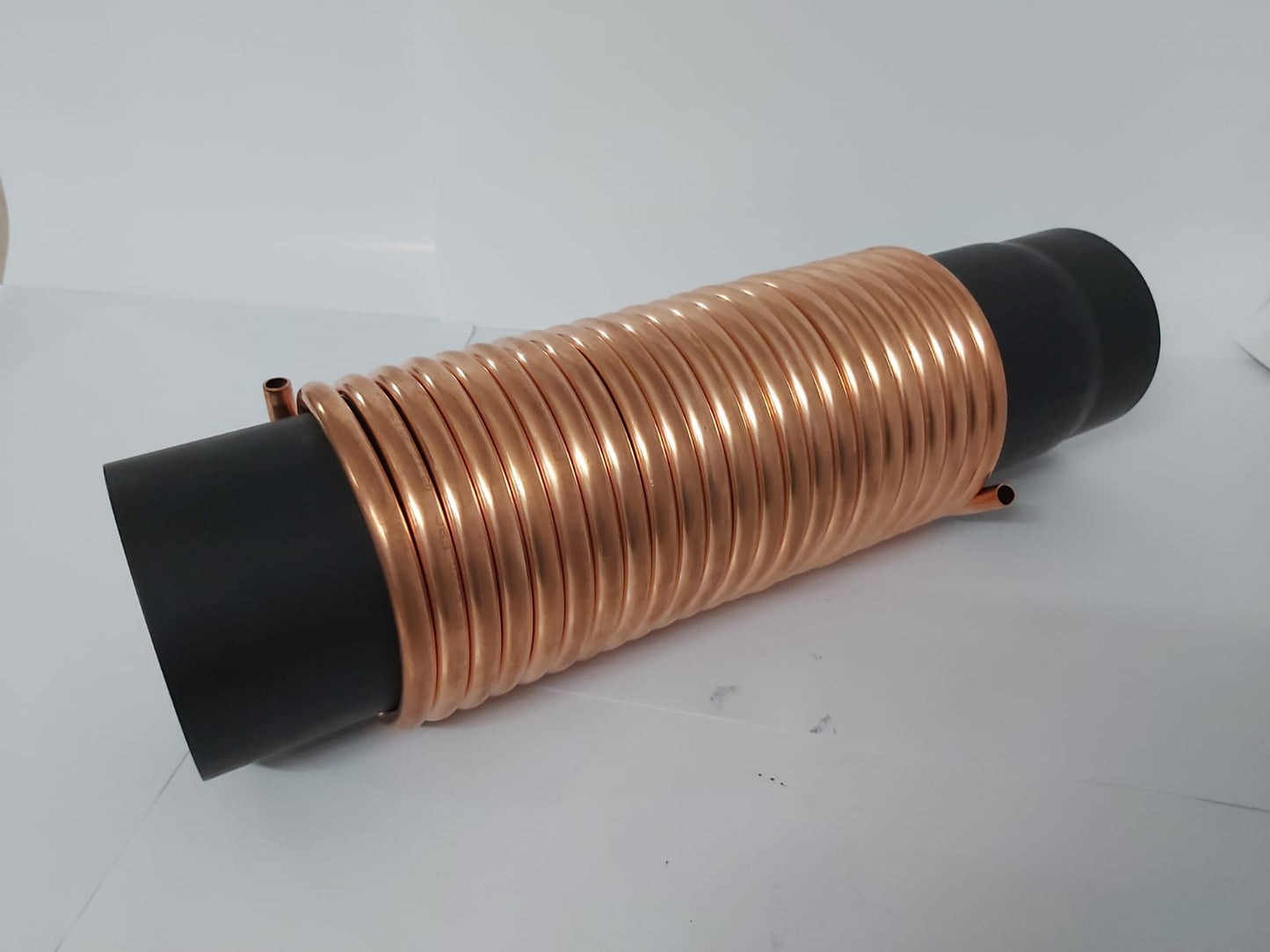 Spirale aus Kupferrohr 12x1mm für OFENROHR 120mm aus 10m mit Innen-Ø ca.124mm