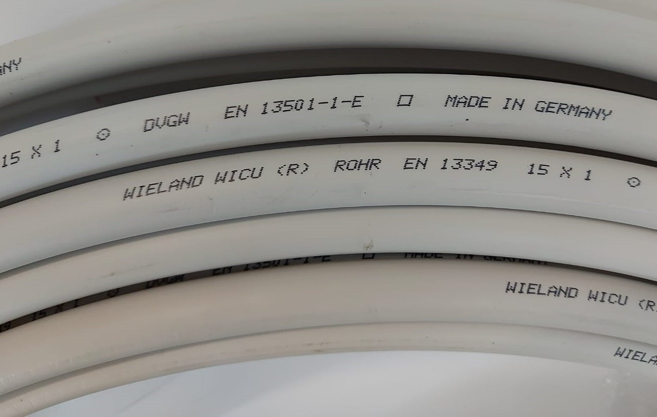 15x1mm WICU (R) Wieland Kupferrohr WEICH Ring 15x1mm UMMANTELT als 5m 10m 25m DIN EN13349