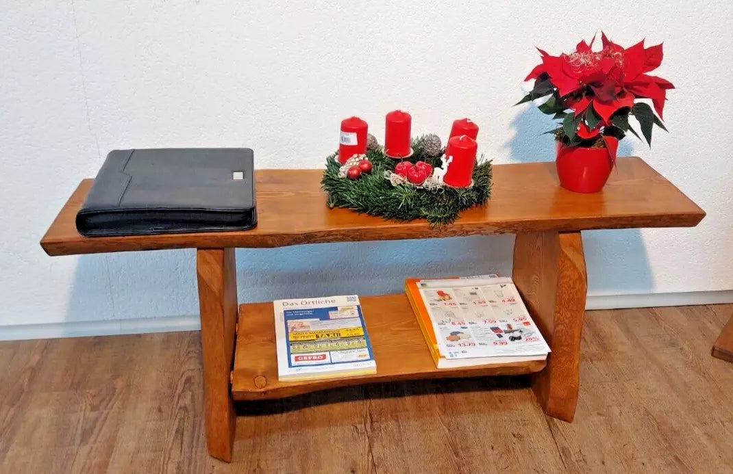 Couchtisch aus Massivholz LERCHE Baumplatte 110x28x45x4,3cm