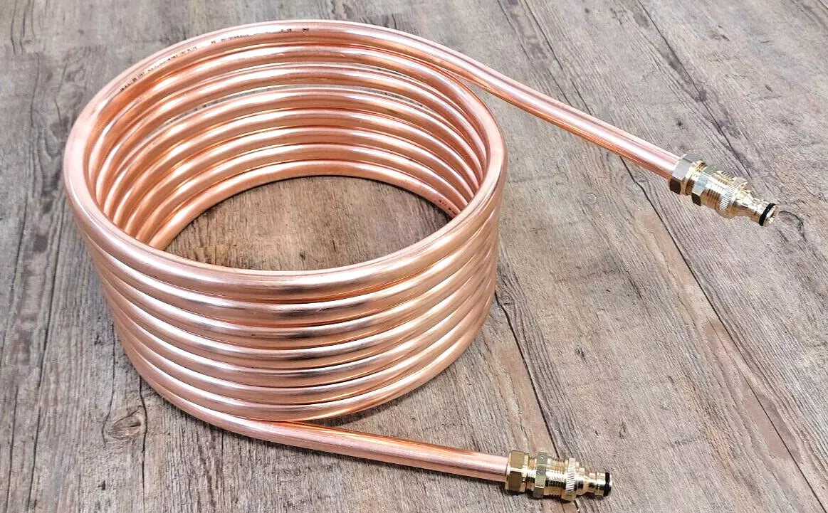 Spirale aus 7,5m Kupferrohr 18x1mm mit Außendurchm. ca. 31cm GARDENA ANSCHLUSS Whirlpool