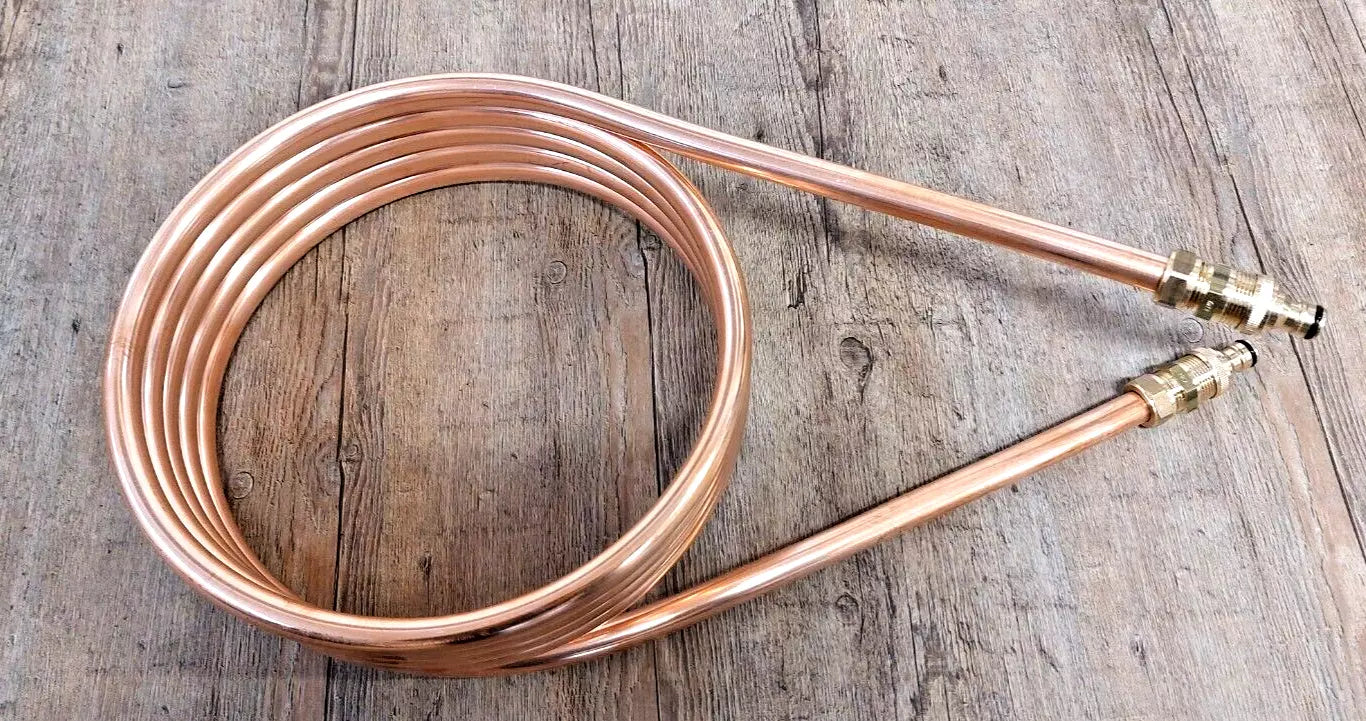 Spirale aus 5m Kupferrohr 18x1mm mit Außendurchm. ca. 31cm GARDENA ANSCHLUSS Poolheizung
