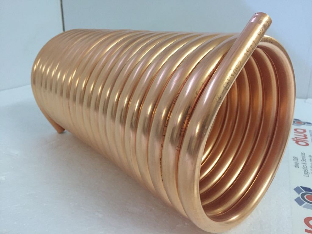 Spirale Kupferrohr 12x1mm für OFENROHR 150mm 10m mit Innendurchmesser ca.154mm