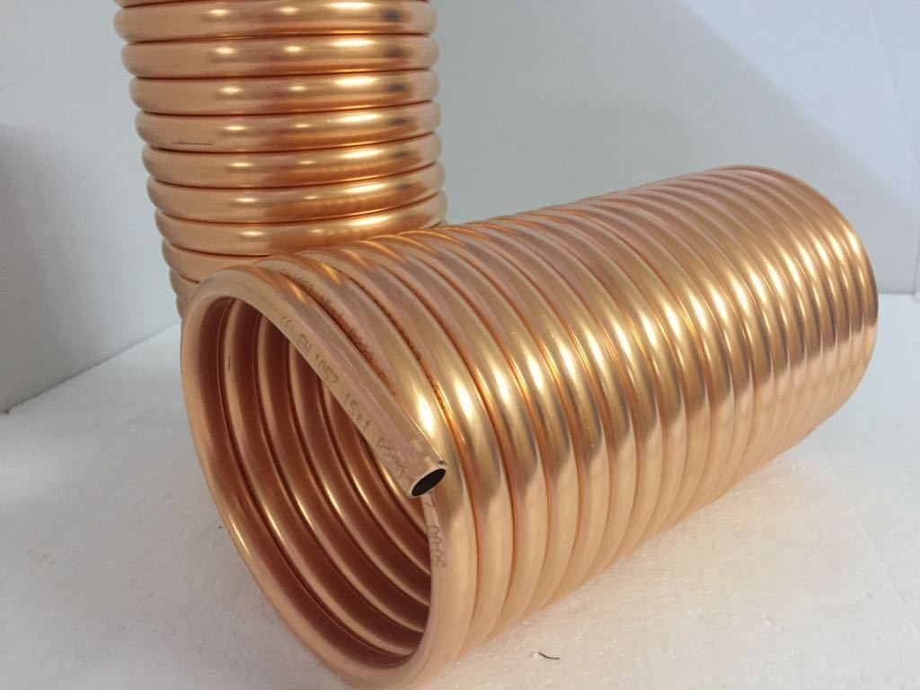 Spirale Kupferrohr 12x1mm für OFENROHR 150mm 10m mit Innendurchmesser ca.154mm