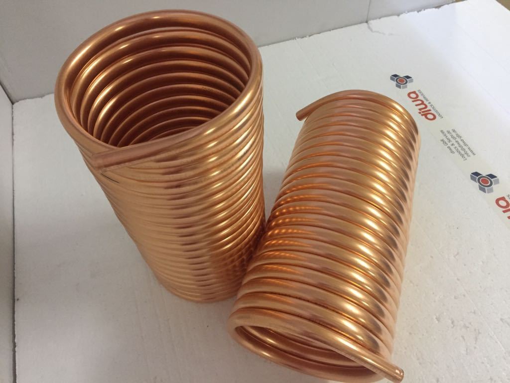 Spirale Kupferrohr 12x1mm für OFENROHR 150mm 10m mit Innendurchmesser ca.154mm