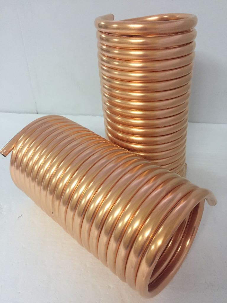 Spirale aus Kupferrohr 15x1mm für OFENROHR 130mm aus 10m mit Innen-Ø ca.133mm