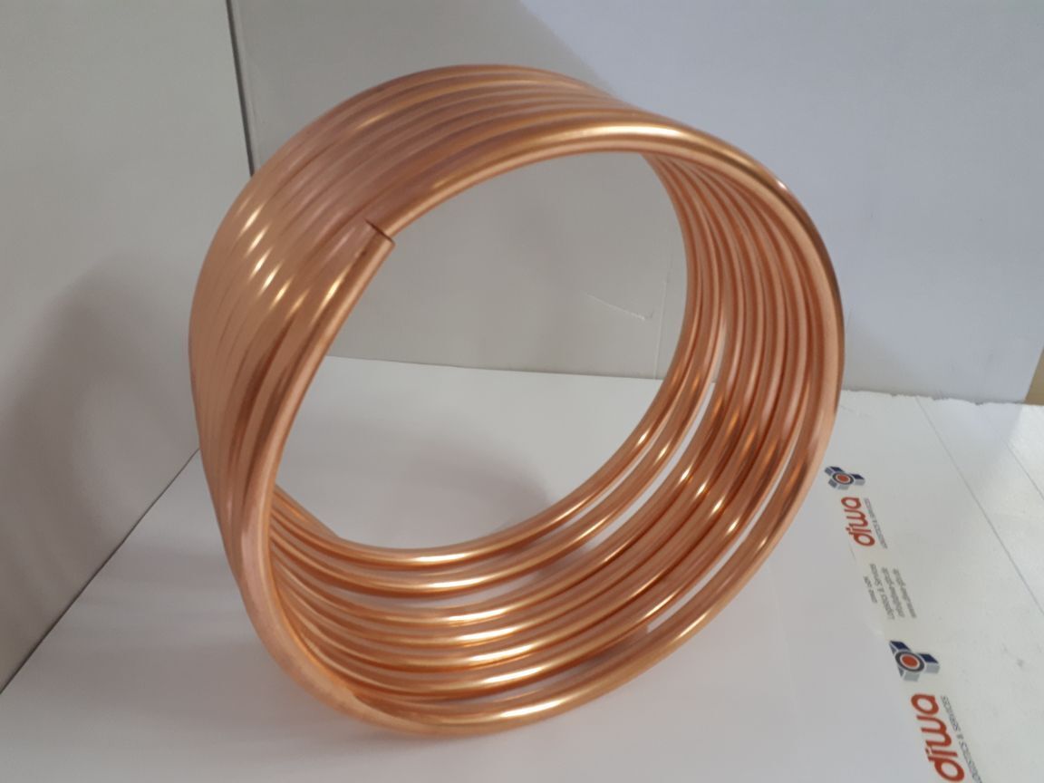 Spirale Kupferrohr 22x1mm weich 10m mit Außendurchmesser ca. 45cm Poolheizung