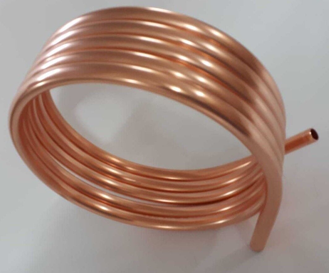 Spirale Kupferrohr 18x1mm aus 5m mit Außendurchmesser ca. 31cm Kupferrohrspirale