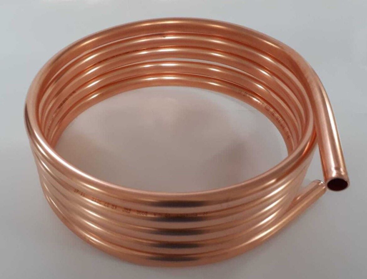 Spirale Kupferrohr 18x1mm aus 5m mit Außendurchmesser ca. 31cm Kupferrohrspirale