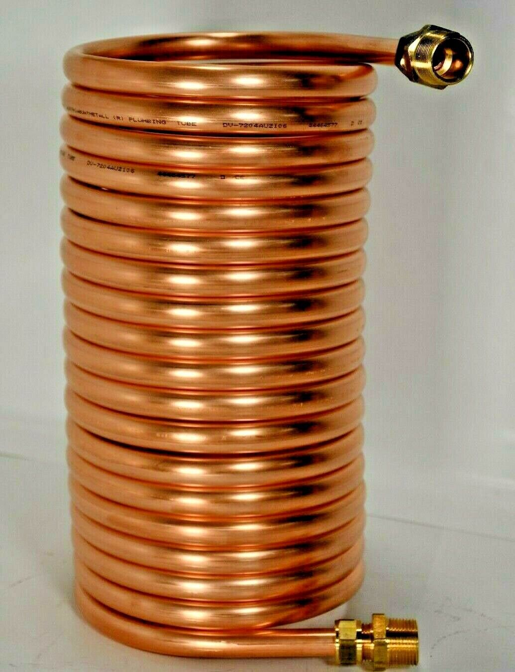 Spirale 10m Kupferrohr 15x1mm Innen-Ø ca.164mm f. OFENROHR 160mm mit 1/2" Ansch.