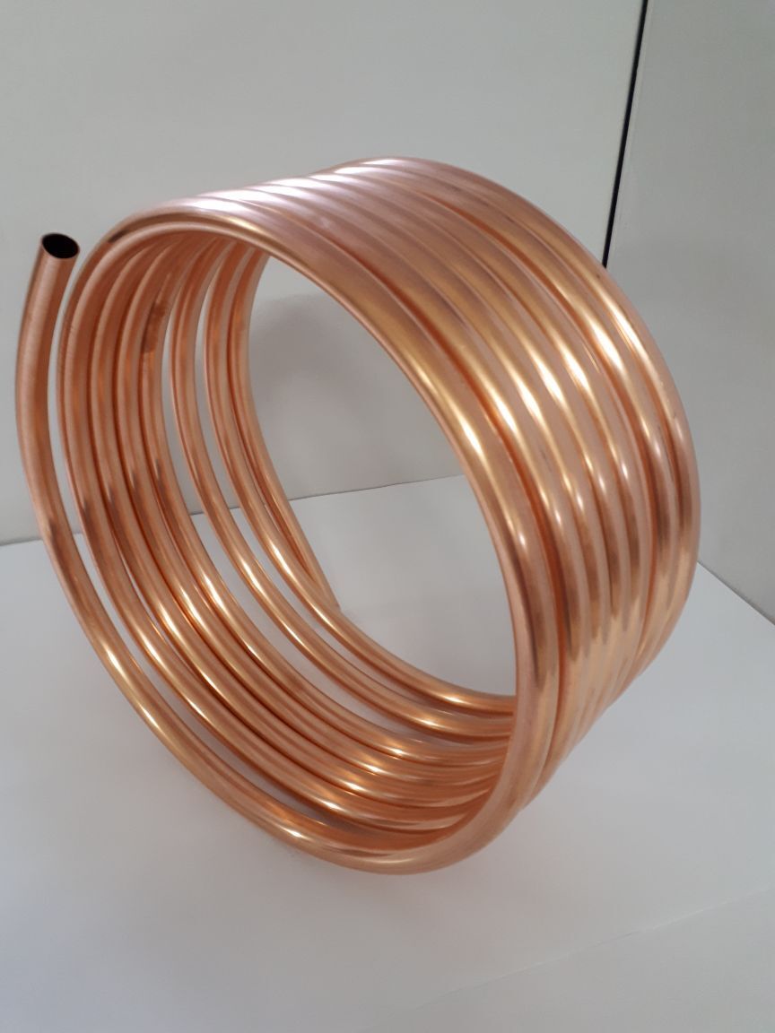 Spirale Kupferrohr 22x1mm weich 10m mit Außendurchmesser ca. 45cm Poolheizung