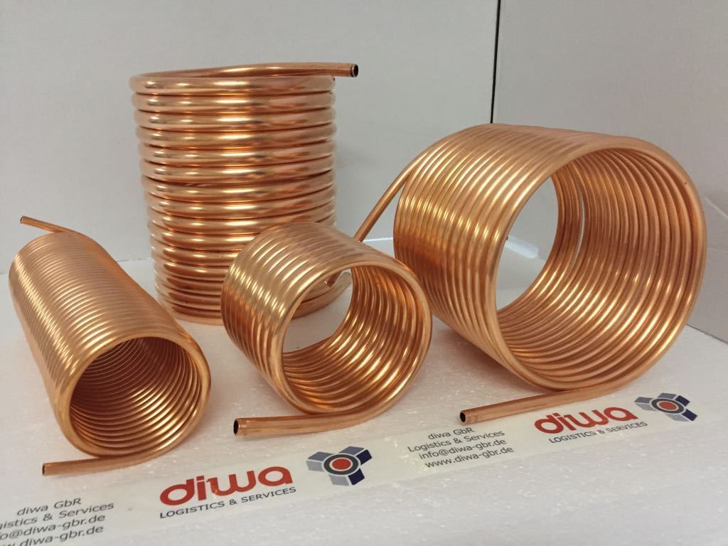 Spirale Kupferrohr 15x1mm aus 15m mit Außendurchmesser ca. 31cm Poolheizung