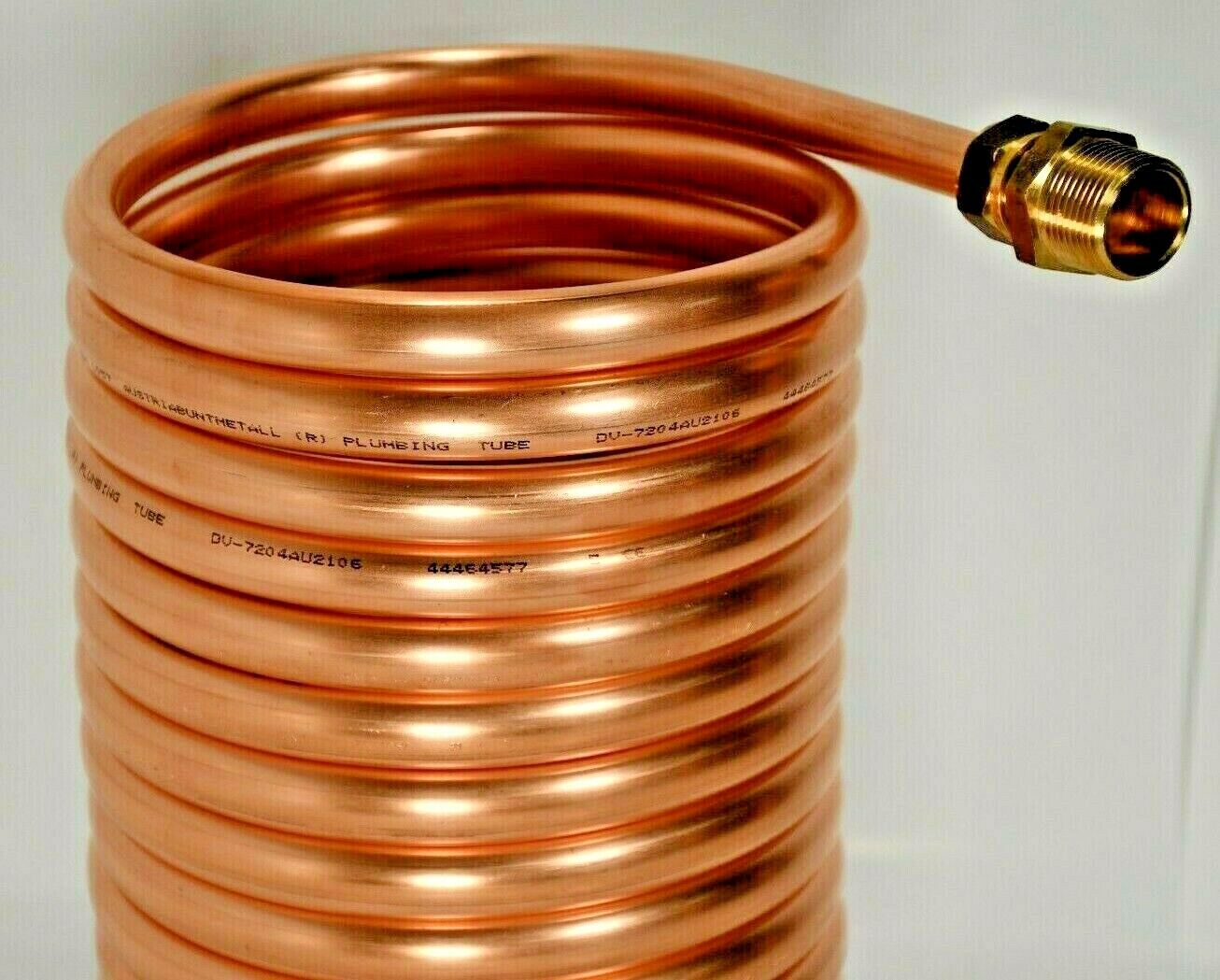 Spirale 10m Kupferrohr 15x1mm Innen-Ø ca.154mm f. OFENROHR 150mm mit 3/4" Ansch.