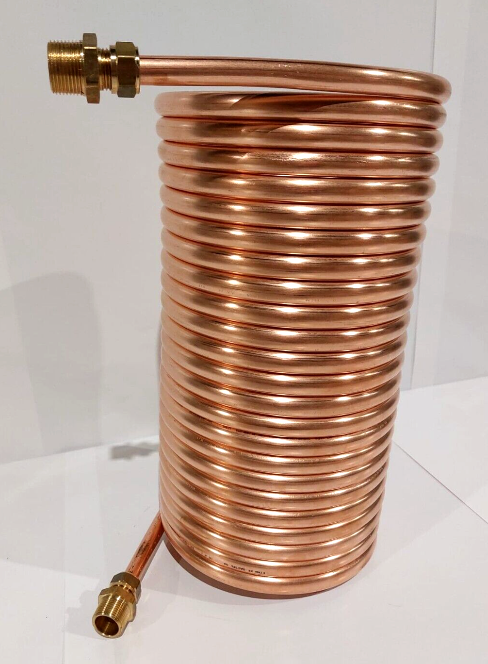 Spirale 15m Kupferrohr 15x1mm Innen-Ø ca.184mm f. OFENROHR 180mm mit 3/4" Ansch.