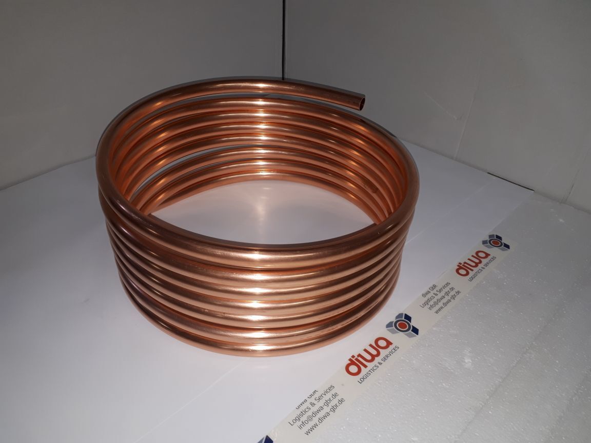 Spirale Kupferrohr 22x1mm weich 10m mit Außendurchmesser ca. 45cm Poolheizung