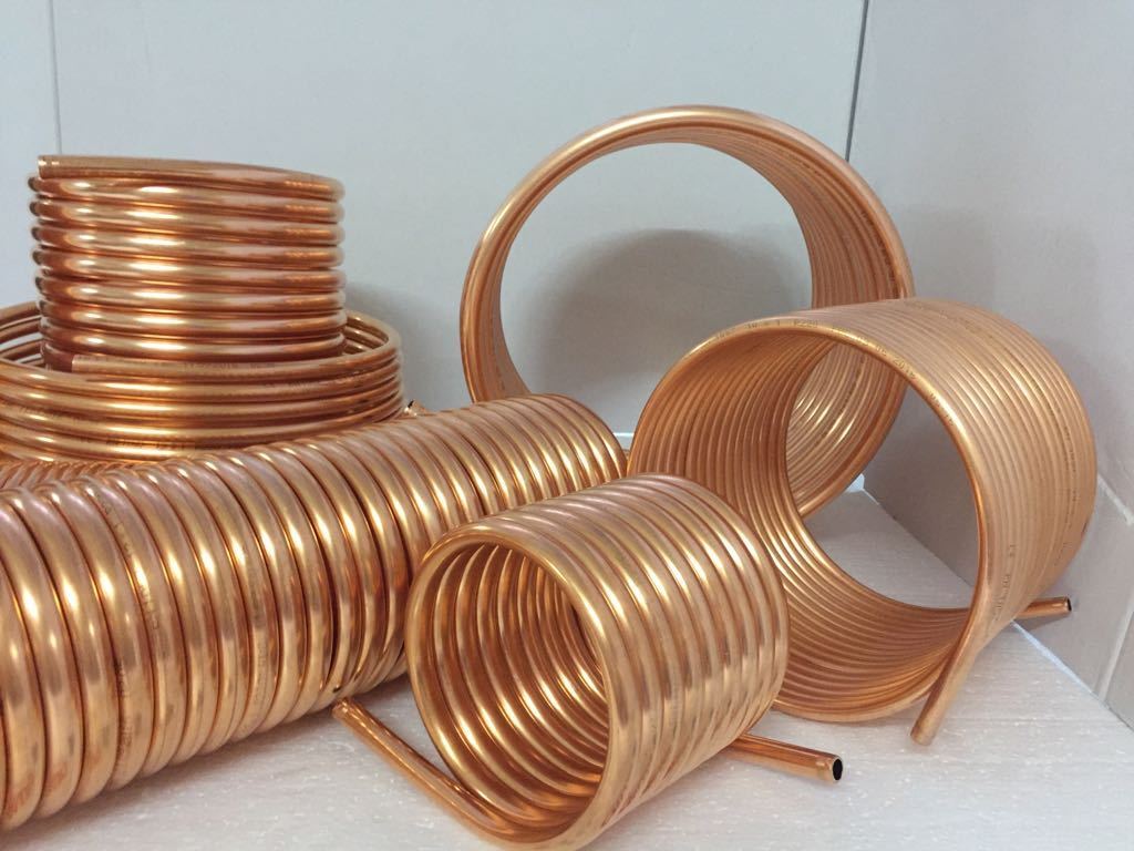 Spirale Kupferrohr 18x1mm aus 5m mit Außendurchmesser ca. 31cm Kupferrohrspirale