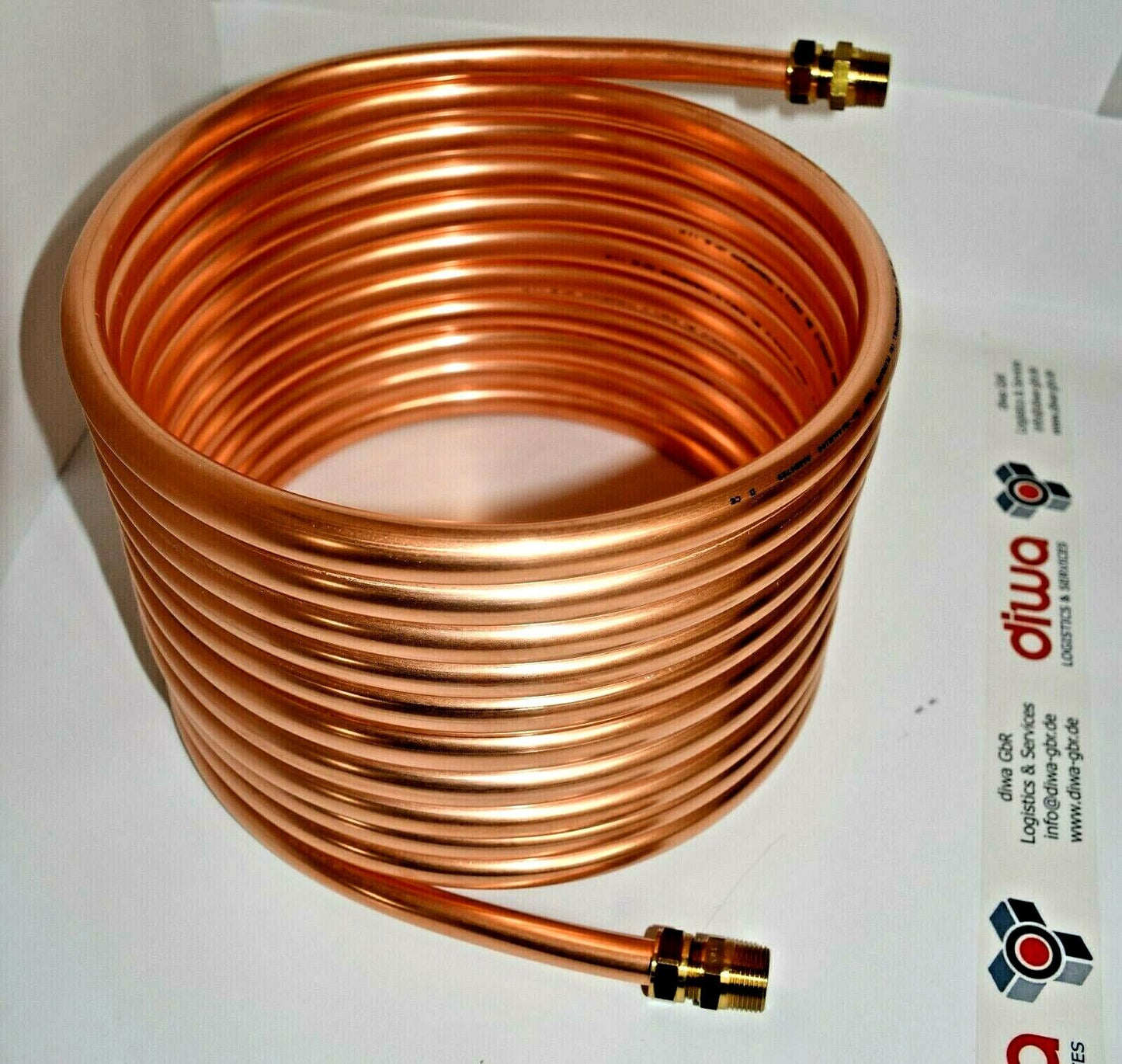 Spirale Kupferrohr 18x1mm 10m Außendurchm. ca.31cm Whirlpool 3/4" ANSCHLUSS