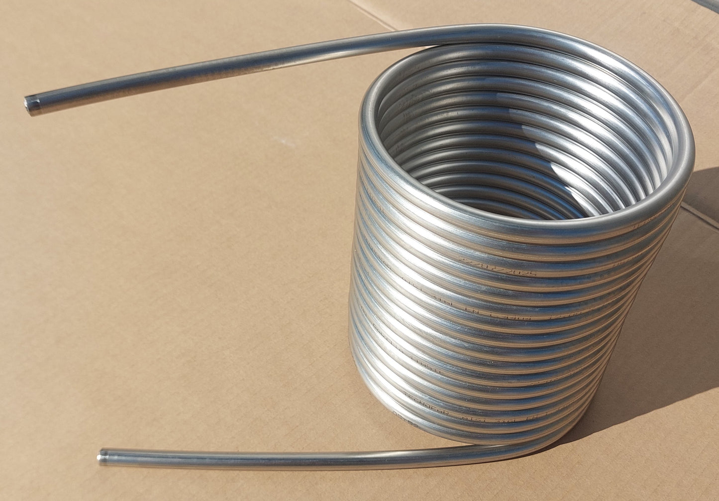 Spirale ca. 195mm Außend. aus 5m - 15m Edelstahlrohr 12x1mm AISI 316L EN 1.4404 mit 1/2" Anschluss