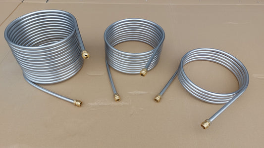 Spirale 15m Edelstahlrohr 16x1mm AISI 316L EN 1.4404 mit Außend. von ca. 32,5cm ohne / mit Anschluss