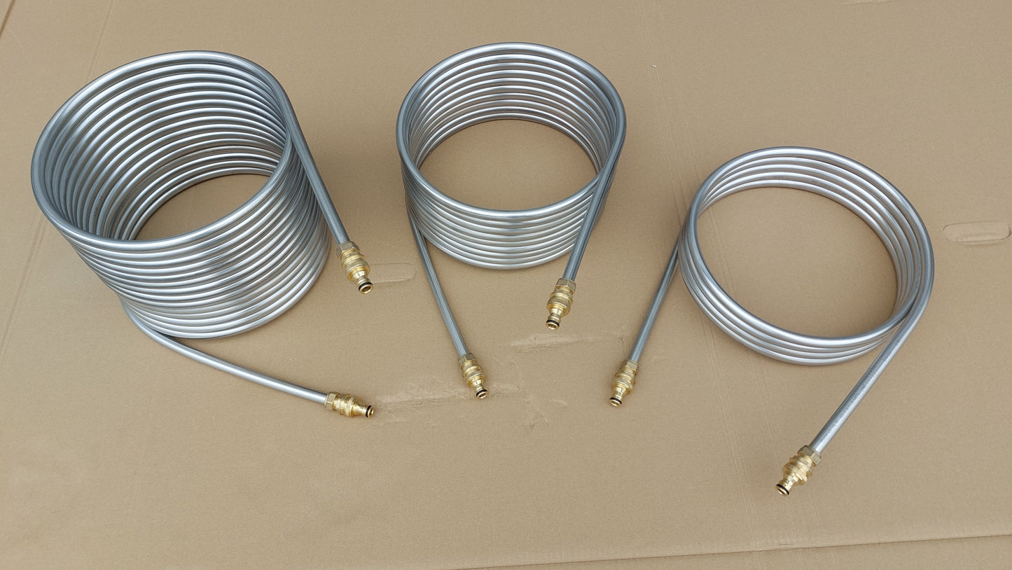 Spirale 15m Edelstahlrohr 16x1mm AISI 316L EN 1.4404 mit Außend. von ca. 32,5cm ohne / mit Anschluss
